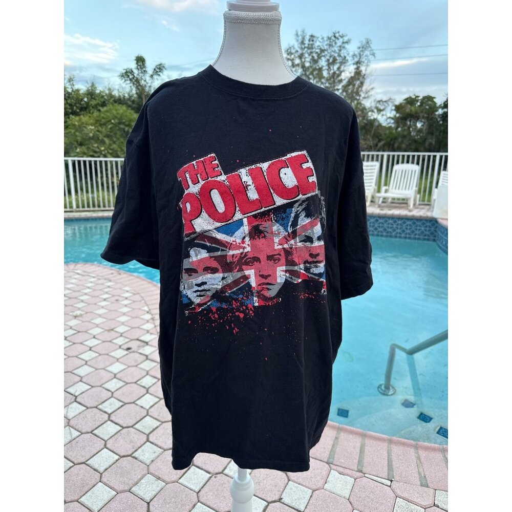 The Police World Tour 2007-2008 T-Shirt Size XL Black Vintage Band Tee